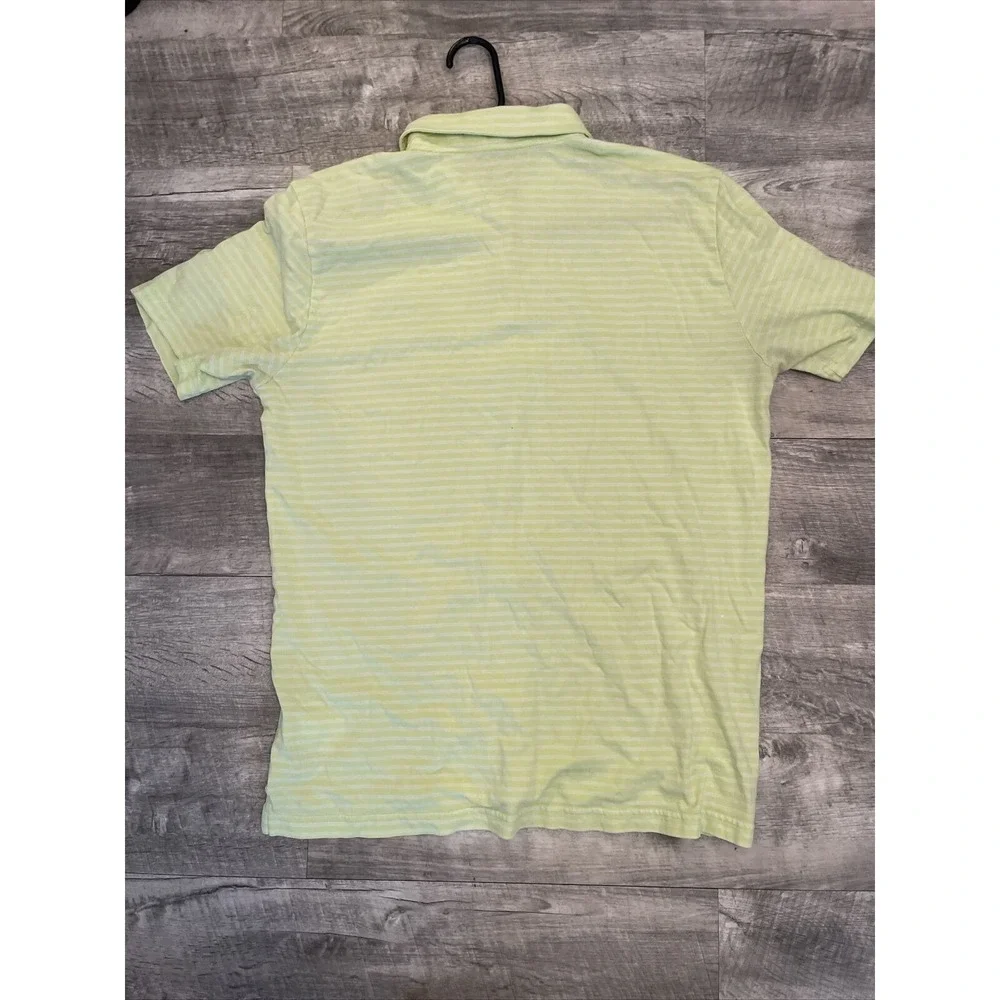 The North Face Polo Shirt Men's Large Striped Breathable Athletic Comfort Yellow